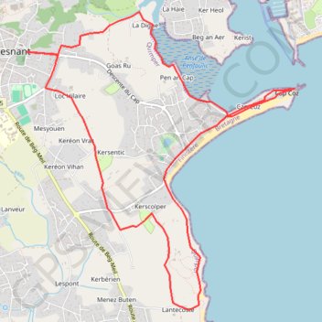 Itinéraire Randonnée de Fouesnant, distance, dénivelé, altitude, carte, profil, trace GPS