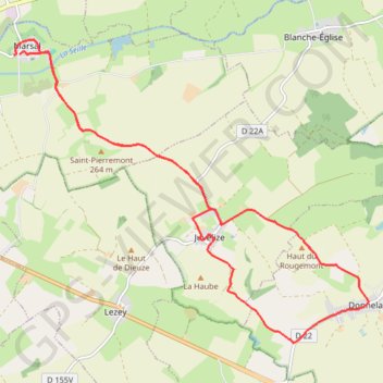 Itinéraire De Marsal à Donnelay via Juvelize, distance, dénivelé, altitude, carte, profil, trace GPS
