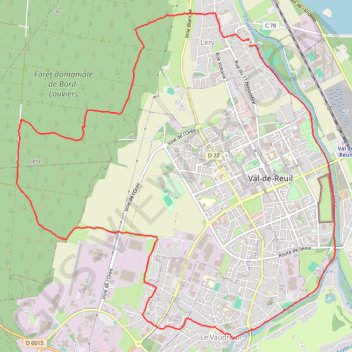 Itinéraire Léry, distance, dénivelé, altitude, carte, profil, trace GPS