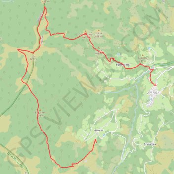 Itinéraire Burdingurutz-Izu-Arantza, distance, dénivelé, altitude, carte, profil, trace GPS