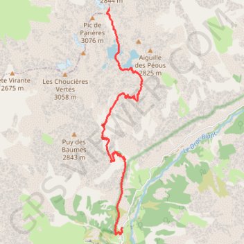 Itinéraire Lac de crupillouse, distance, dénivelé, altitude, carte, profil, trace GPS