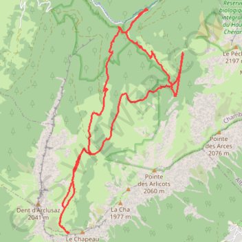 Itinéraire Col d'Arcluzaz depuis pont de la Cariat, distance, dénivelé, altitude, carte, profil, trace GPS