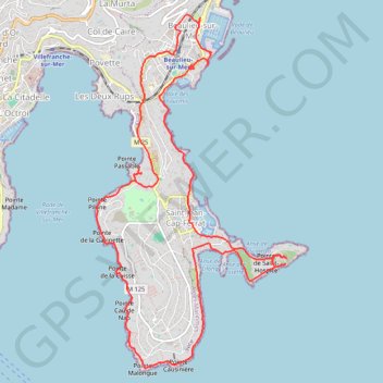Itinéraire Giro di Cap Ferrat, distance, dénivelé, altitude, carte, profil, trace GPS