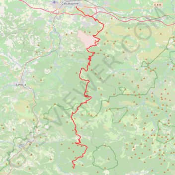 Itinéraire Carcassonne-Bugarach, distance, dénivelé, altitude, carte, profil, trace GPS