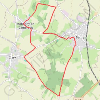 Itinéraire Circuit du Tronquoy - Montigny-en-Cambrésis, distance, dénivelé, altitude, carte, profil, trace GPS