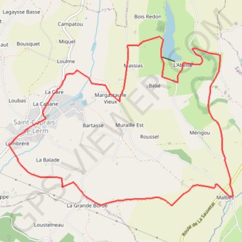 Itinéraire Saint-Caprais-de-Lerm, dans les coteaux de l'Agenais - Pays de l'Agenais, distance, dénivelé, altitude, carte, profil, trace GPS