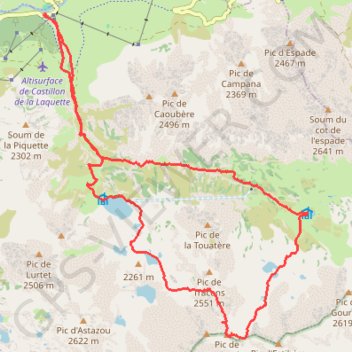 Itinéraire Pic de Madamète, distance, dénivelé, altitude, carte, profil, trace GPS