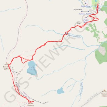 Itinéraire Capanelle Renoso Capanelle, distance, dénivelé, altitude, carte, profil, trace GPS