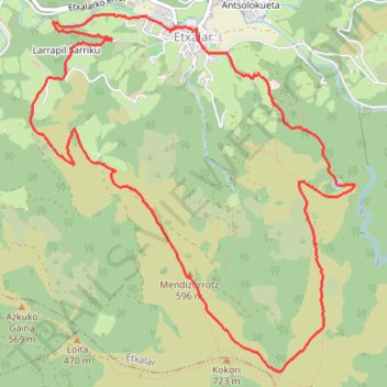 Itinéraire 2025-10-09_094651--Reco G3a-Askua Santa crux depuis etxalar avec Gérard, distance, dénivelé, altitude, carte, profil, trace GPS
