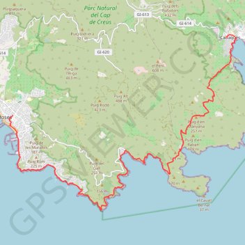 Itinéraire GR 92 : Roses – Cadaqués, distance, dénivelé, altitude, carte, profil, trace GPS
