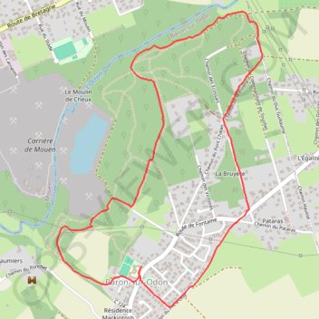 Itinéraire Le bois de Baron-sur-Odon (14), distance, dénivelé, altitude, carte, profil, trace GPS