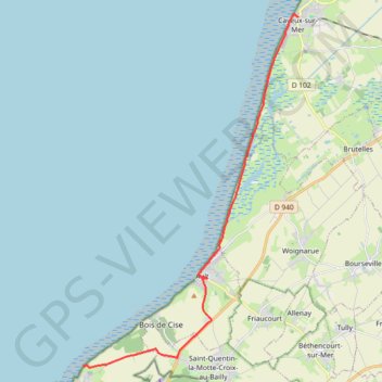Itinéraire De Cayeux à Mers-les-Bains, distance, dénivelé, altitude, carte, profil, trace GPS