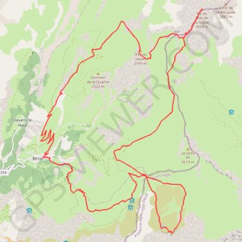 Itinéraire La Pic du Mas de la Grave depuis Besse en Oisans, distance, dénivelé, altitude, carte, profil, trace GPS