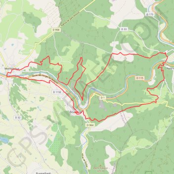 Itinéraire Bruniquel - Montricoux, Cabéou, Penne, distance, dénivelé, altitude, carte, profil, trace GPS