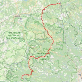 Itinéraire GR7 De La Bastide-Puylaurent (Lozère) à L'Espérou (Gard), distance, dénivelé, altitude, carte, profil, trace GPS