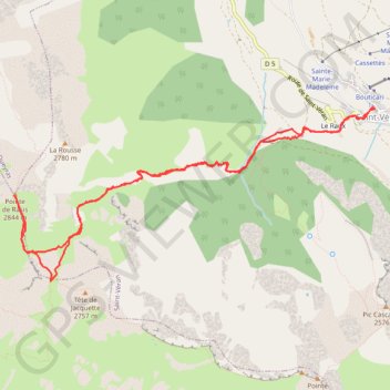 Itinéraire Pointe de Rasis - randonnée pédestre / alpine, distance, dénivelé, altitude, carte, profil, trace GPS
