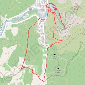 Itinéraire Le château de Fontaine de Vaucluse, distance, dénivelé, altitude, carte, profil, trace GPS