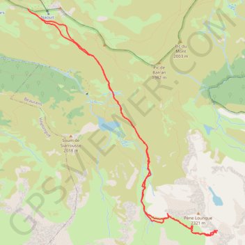 Itinéraire Pène Lounque, distance, dénivelé, altitude, carte, profil, trace GPS
