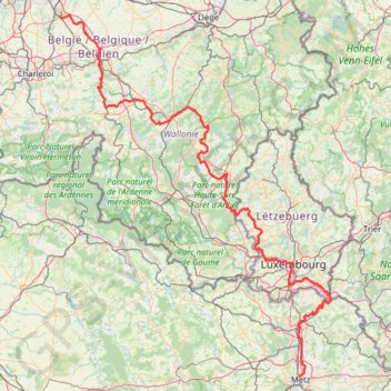 Itinéraire VoyageBelgique, distance, dénivelé, altitude, carte, profil, trace GPS