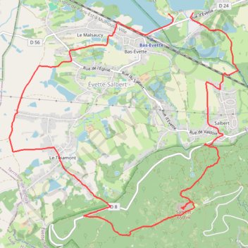 Itinéraire Salbert Malsaucy, distance, dénivelé, altitude, carte, profil, trace GPS