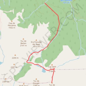 Itinéraire Tuc de Cauilha par les estanhs de Cauilha, distance, dénivelé, altitude, carte, profil, trace GPS