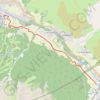Itinéraire Rouge villeneuve monetier, distance, dénivelé, altitude, carte, profil, trace GPS