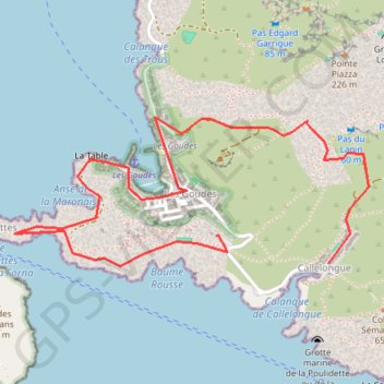 Itinéraire Callelongue - Les Goudes - Cap Croisette, distance, dénivelé, altitude, carte, profil, trace GPS