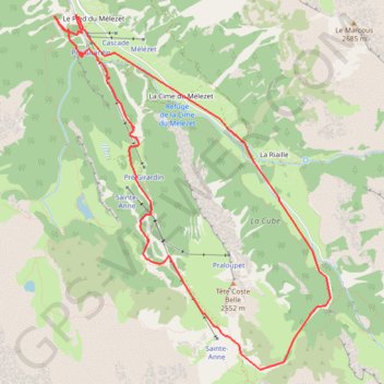Itinéraire Le lac Sainte Anne, distance, dénivelé, altitude, carte, profil, trace GPS