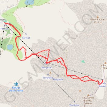 Itinéraire Combe de Balme (Aravis), distance, dénivelé, altitude, carte, profil, trace GPS