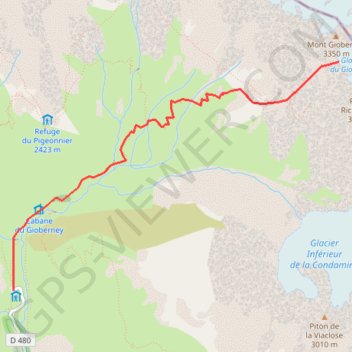 Itinéraire Col du Gioberney, distance, dénivelé, altitude, carte, profil, trace GPS