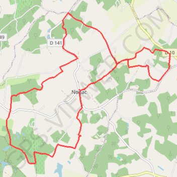 Itinéraire Autour de Nonac, distance, dénivelé, altitude, carte, profil, trace GPS