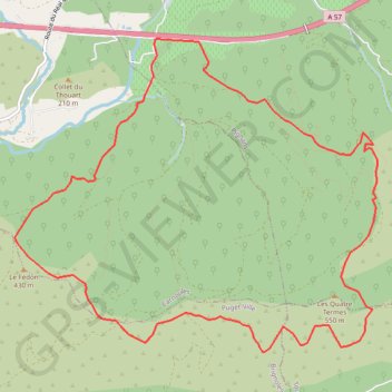 Itinéraire Les quatres termes, distance, dénivelé, altitude, carte, profil, trace GPS