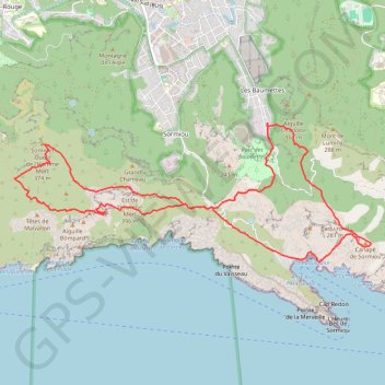Itinéraire Grand huit de Sormiou, distance, dénivelé, altitude, carte, profil, trace GPS