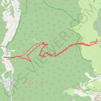 Itinéraire Cima Gardiola, distance, dénivelé, altitude, carte, profil, trace GPS