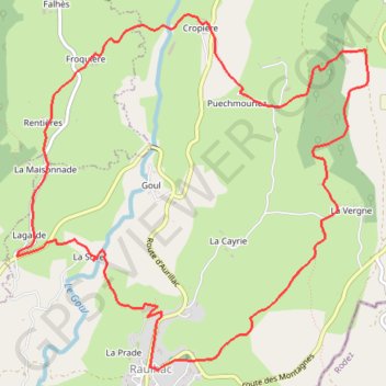 Itinéraire Le Château de Cropières - Raulhac, distance, dénivelé, altitude, carte, profil, trace GPS