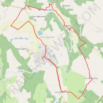 Itinéraire 16-347, distance, dénivelé, altitude, carte, profil, trace GPS