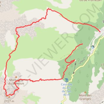 Itinéraire Sambuis N - Combe de l'Arbé, distance, dénivelé, altitude, carte, profil, trace GPS