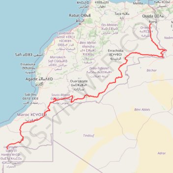 Itinéraire Marruecos Junio 2019. De Berguent a Esmara, distance, dénivelé, altitude, carte, profil, trace GPS