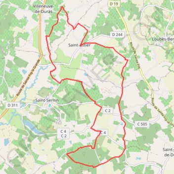 Itinéraire Saint-Astier-de-Duras, à travers vignobles et vergers de Duras - Pays du Dropt, distance, dénivelé, altitude, carte, profil, trace GPS