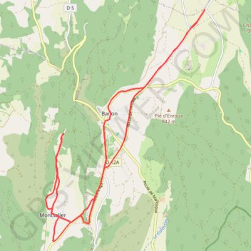 Itinéraire Balade VTT route, distance, dénivelé, altitude, carte, profil, trace GPS