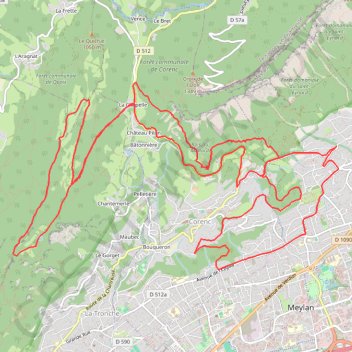 Itinéraire De Corenc au Mollard en passant par le Rachais, distance, dénivelé, altitude, carte, profil, trace GPS