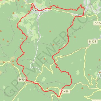 Itinéraire Grendelbruch : Genêts, Digitales et Signal, distance, dénivelé, altitude, carte, profil, trace GPS