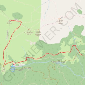 Itinéraire Taga par sant Marti d'Ogassa, distance, dénivelé, altitude, carte, profil, trace GPS