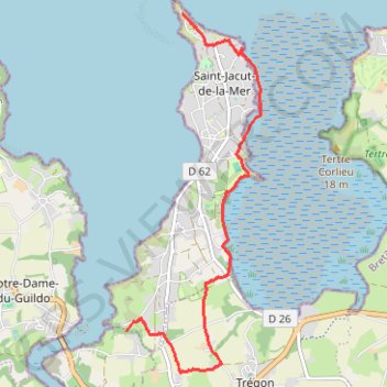Itinéraire Saint Jacut de la mer, distance, dénivelé, altitude, carte, profil, trace GPS
