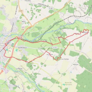 Itinéraire Chasseneuil sentier Bon'Air, distance, dénivelé, altitude, carte, profil, trace GPS