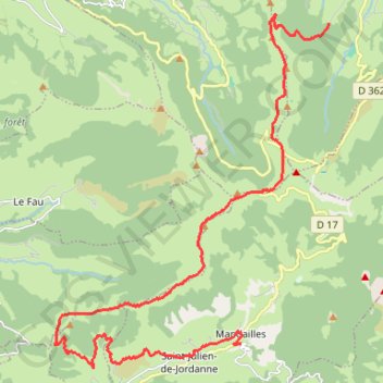 Itinéraire Lascourt - Mandailles - Saint-Julien, distance, dénivelé, altitude, carte, profil, trace GPS
