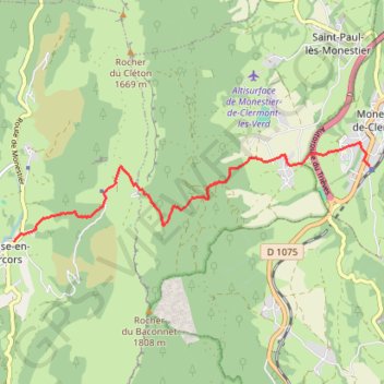 Itinéraire Itinérance Vercors 2024, jour 1 : de Monestier-de-Clermont à Gresse-en-Vercors, distance, dénivelé, altitude, carte, profil, trace GPS