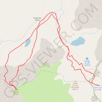 Itinéraire Aiguille Noire, distance, dénivelé, altitude, carte, profil, trace GPS