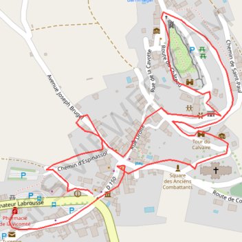 Itinéraire Balade dans Turenne, distance, dénivelé, altitude, carte, profil, trace GPS