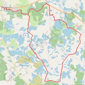 Itinéraire D'un étang à l'autre - Mézières-en-Brenne, distance, dénivelé, altitude, carte, profil, trace GPS